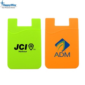 Custom Logo Silicone Mobile Phone Card Holder Adhesive Credit Card Holder