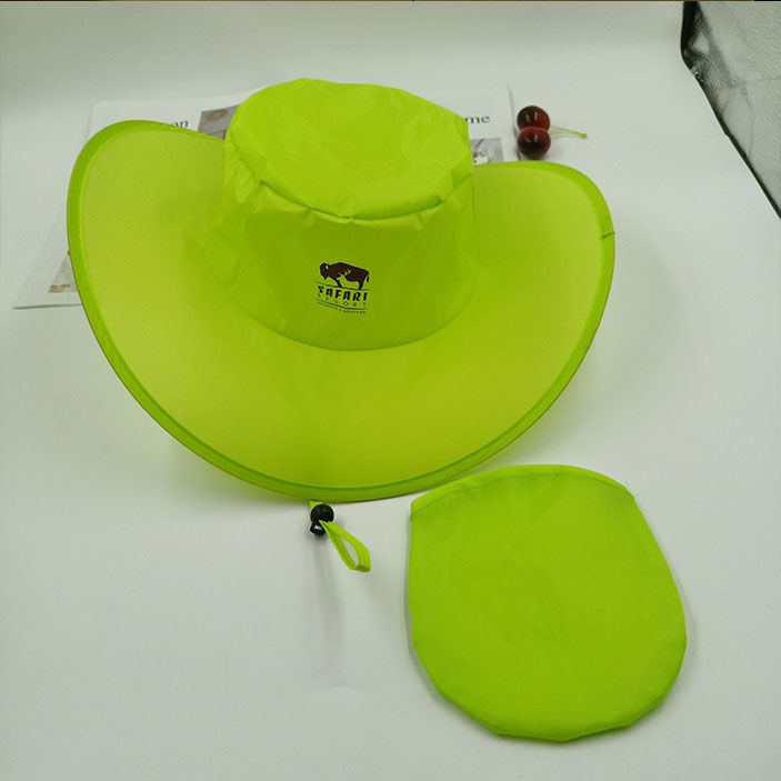 Custom Cheap Polyester Fold Over Sun Hat Foldable Cap Cowboy Hat With Pouch