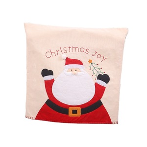 Christmas Indoor Using Decoration Santa Claus Snowman Design Chair Cover