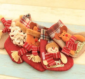 Christmas gift bag stocking,Christmas decorations stocking,Cute little santa socks