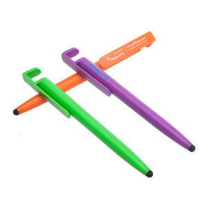 Novelty Four-in-one multi-function touch pen promotional phone holder stylus pen