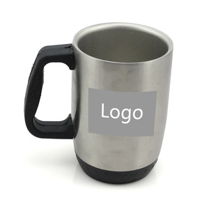 Office Double wall stainless steel mug with lid &amp; handle