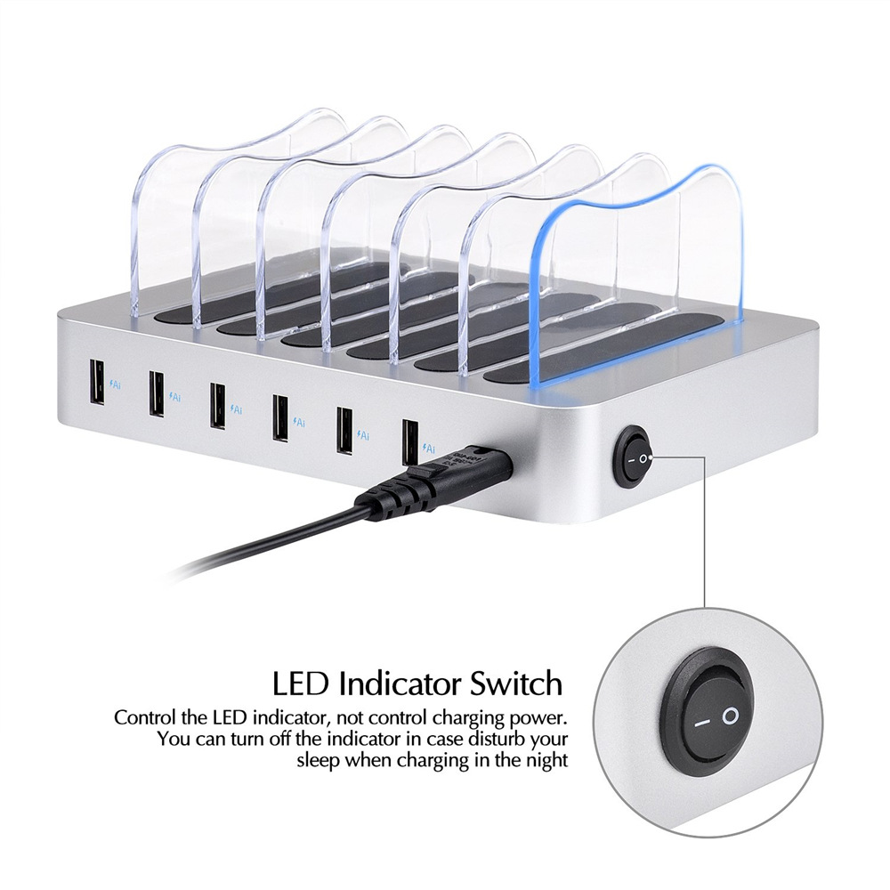 Wholesale Desktop 6 Ports USB Charging Dock Station Exporter HappyWay