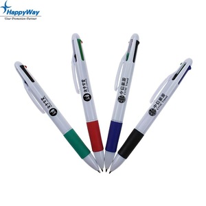 promotional plastic 4 color ball pen, multicolor ballpoint pen , MOQ5000PCS 0204006