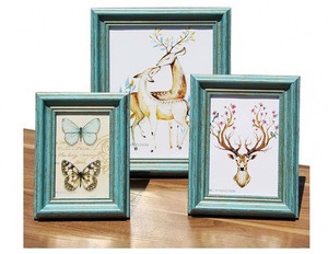 Wholesale mdf funia wood photo frame,baby picture mini glass wall photo frame