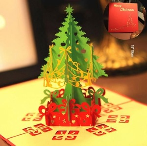 Christmas creative three-dimensional christmas card,paper carved christmas card